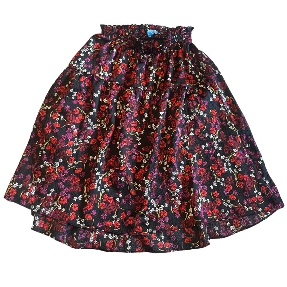 Draper James Floral High Low Skirt - Red and Black